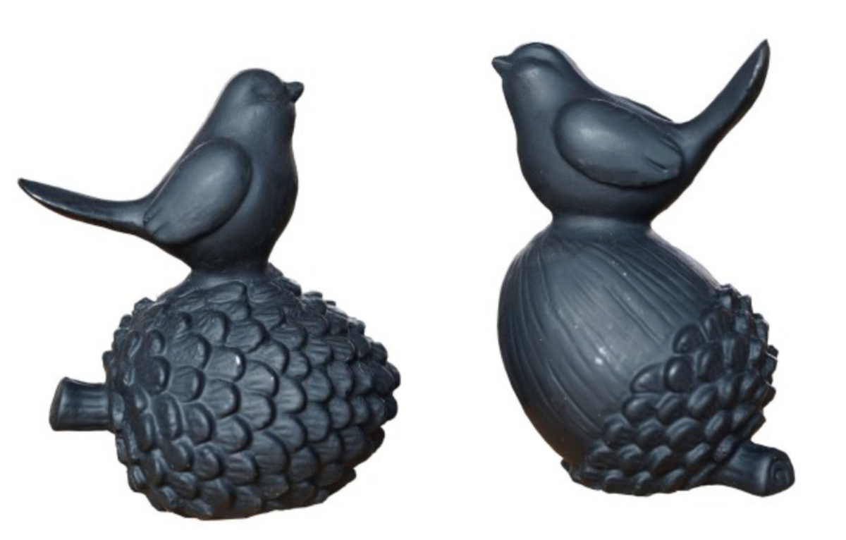 Birds on Acorn & Nut Cast Black