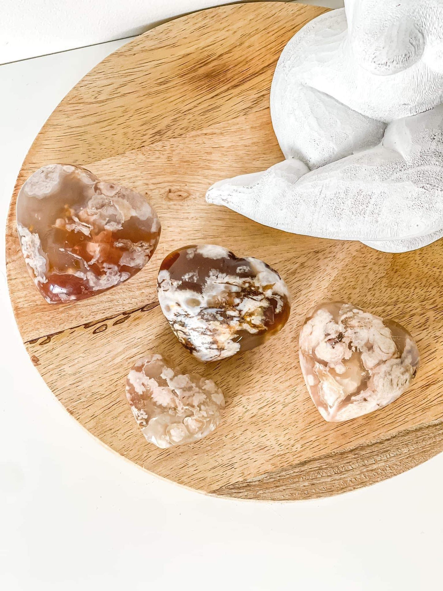 Flower Agate Hearts