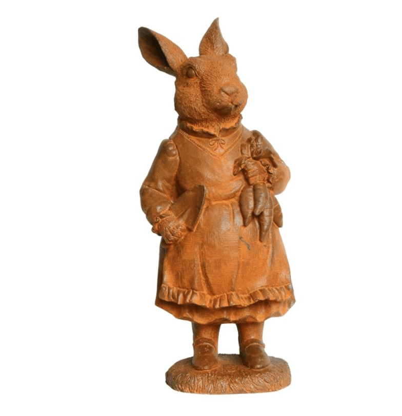 Willow Mother Rabbit Cast Iron Garden statute