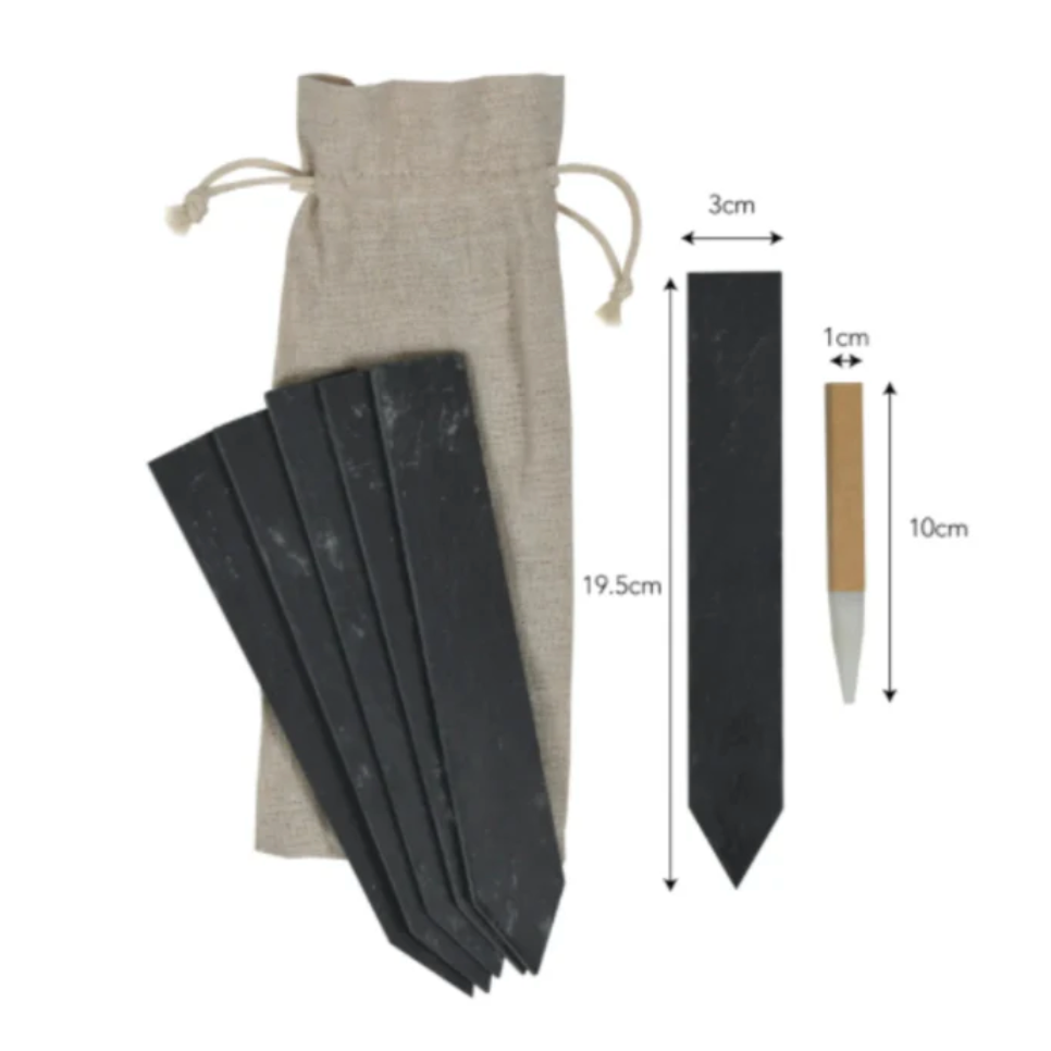 Set of 6 Slate Plant Tags