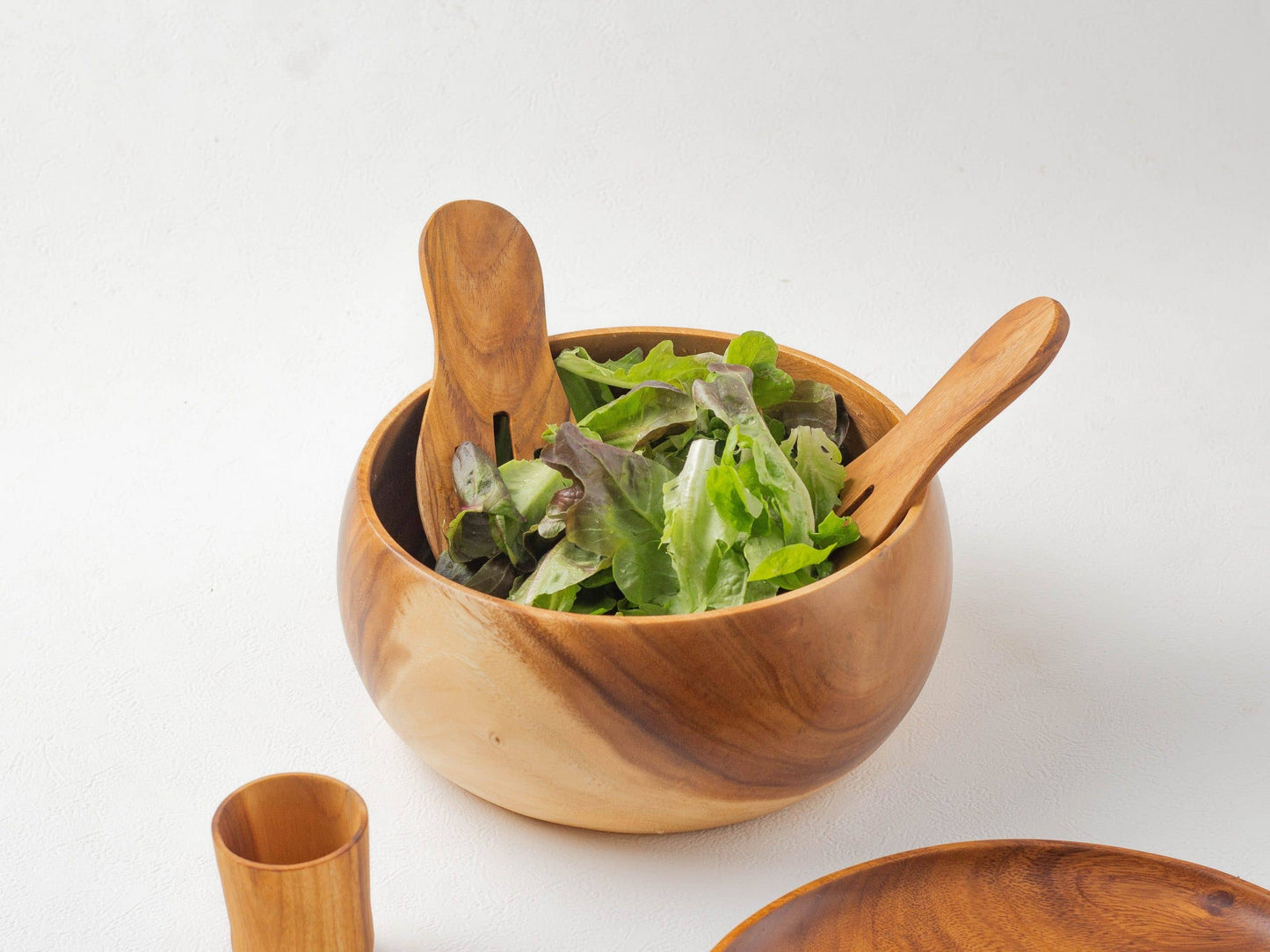 Suar Large Wooden Buddha Bowl + server