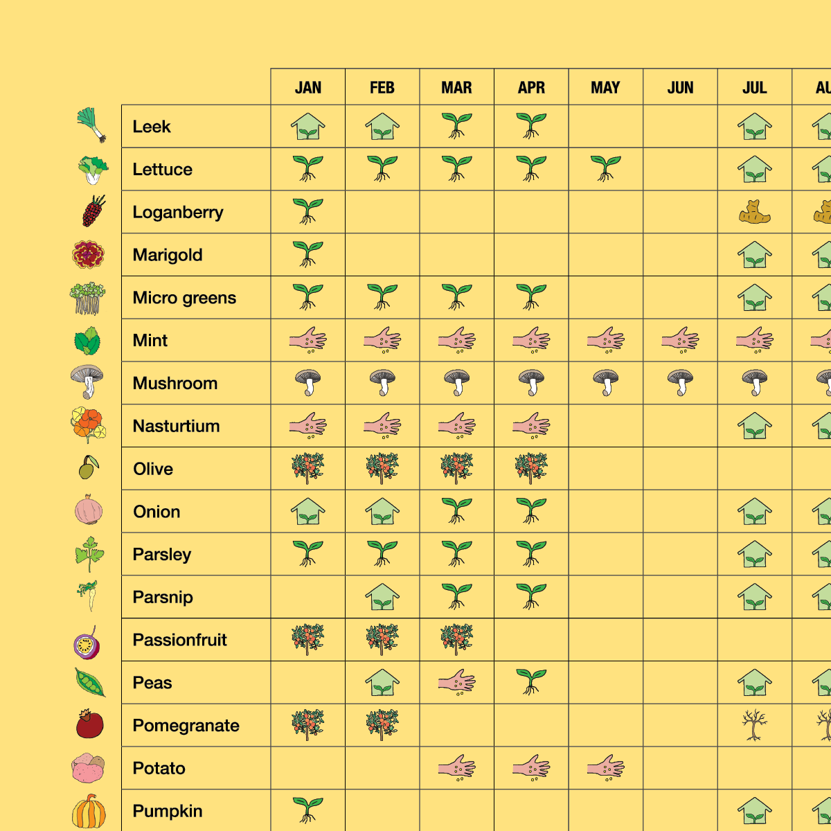 Climate Planting Calendar - Temperate