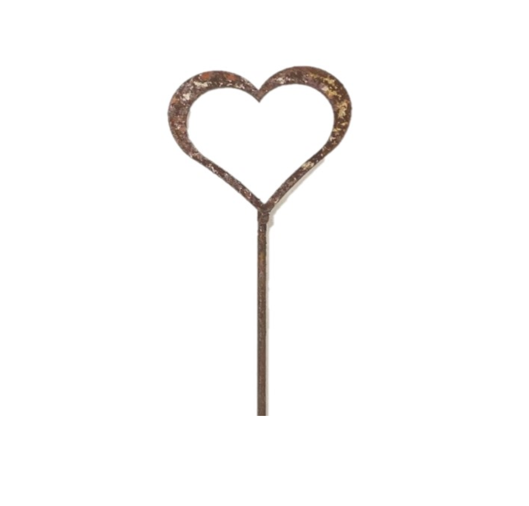Rustic Garden Stake - Heart on a stick