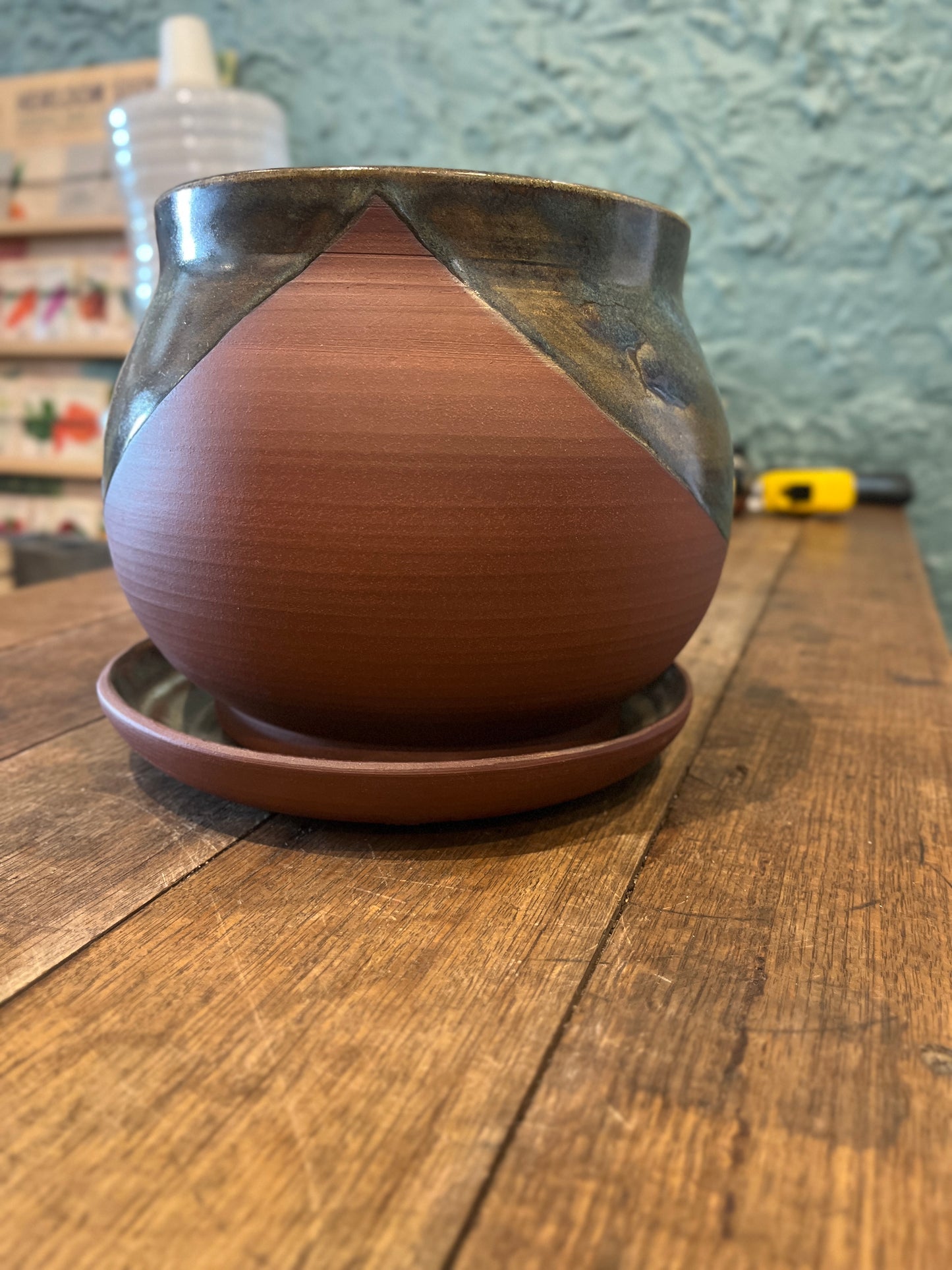 Mahogany Bowl Planter