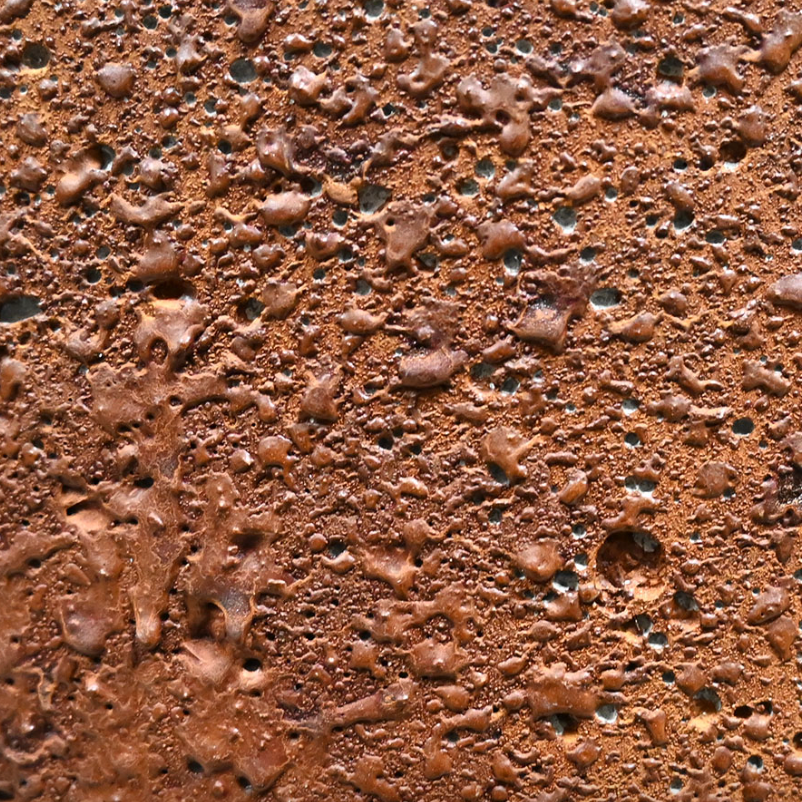 Close-up of a textured brown surface with a 'Next' button overlay