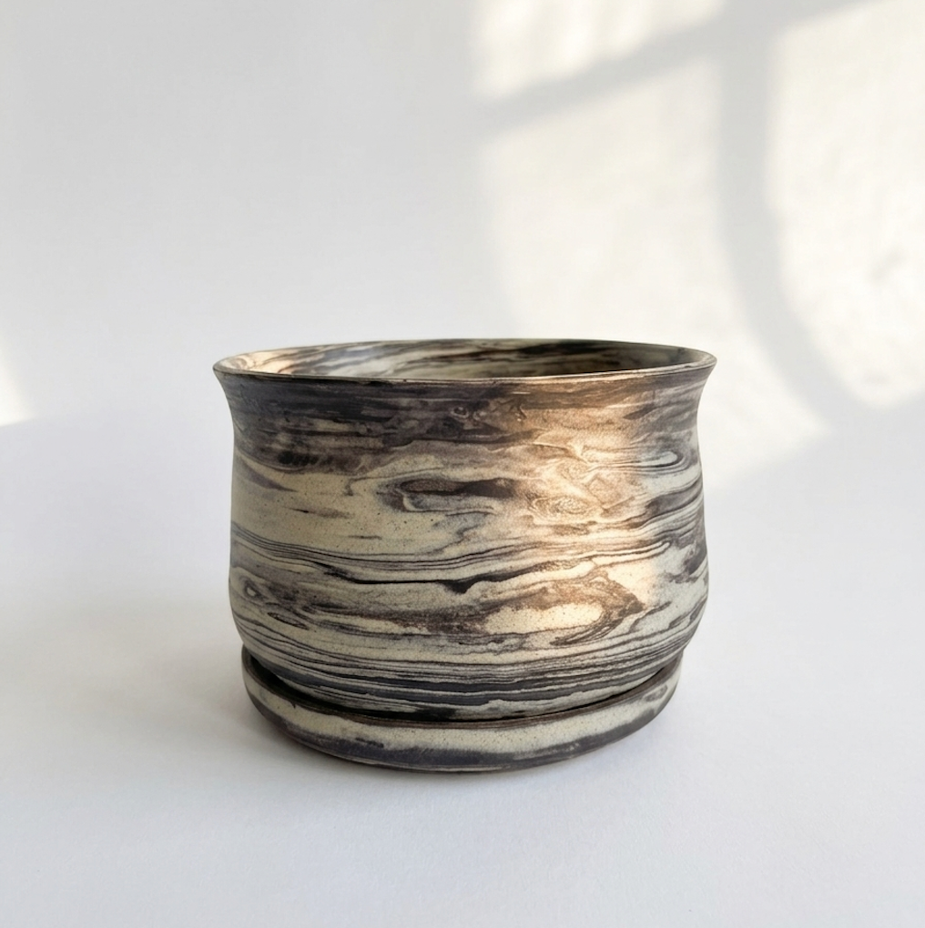 TONiC Ceramics Marbled Planter - Stonier