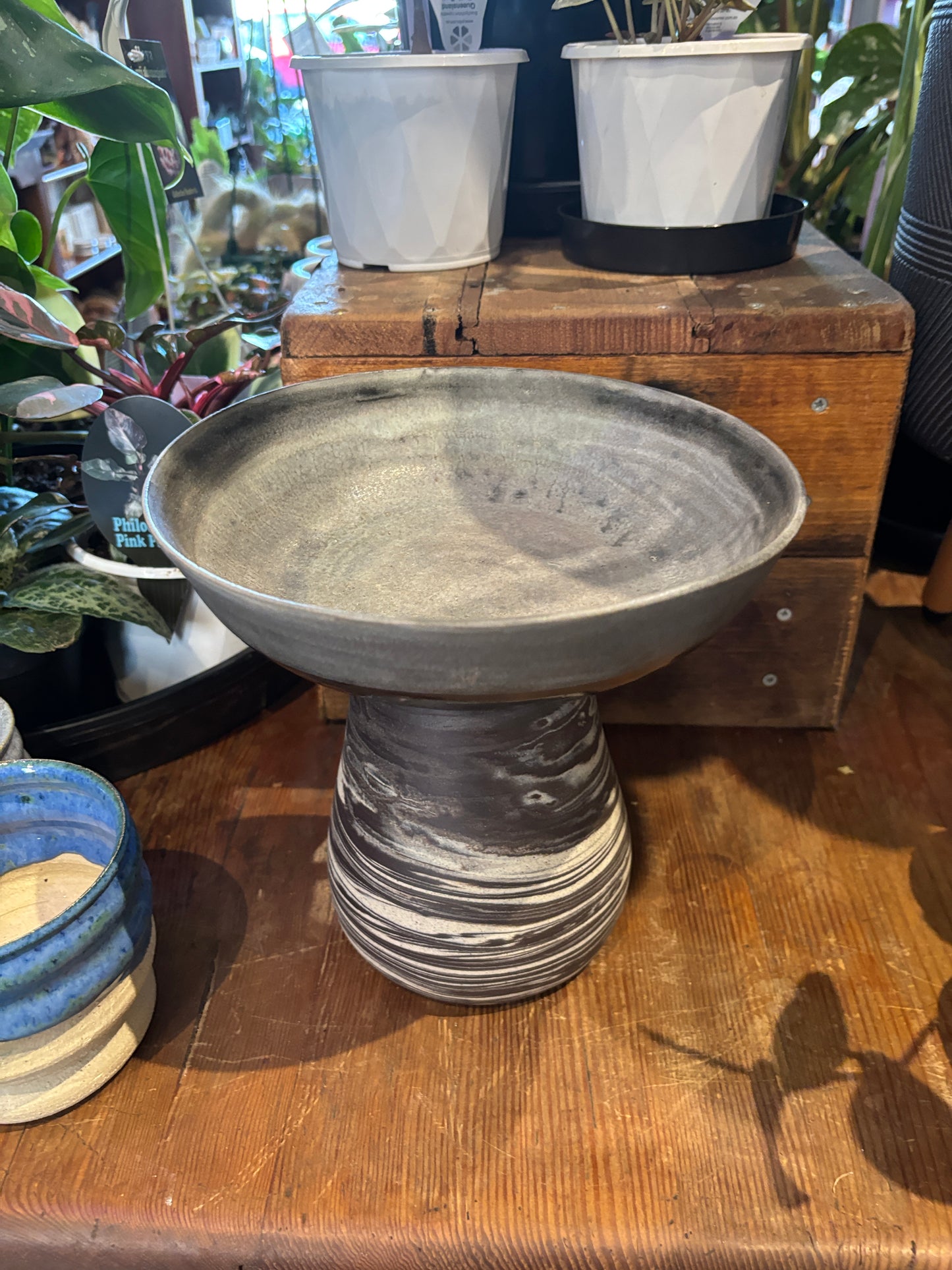 TONiC Ceramics Marbled Pedestal Bowl