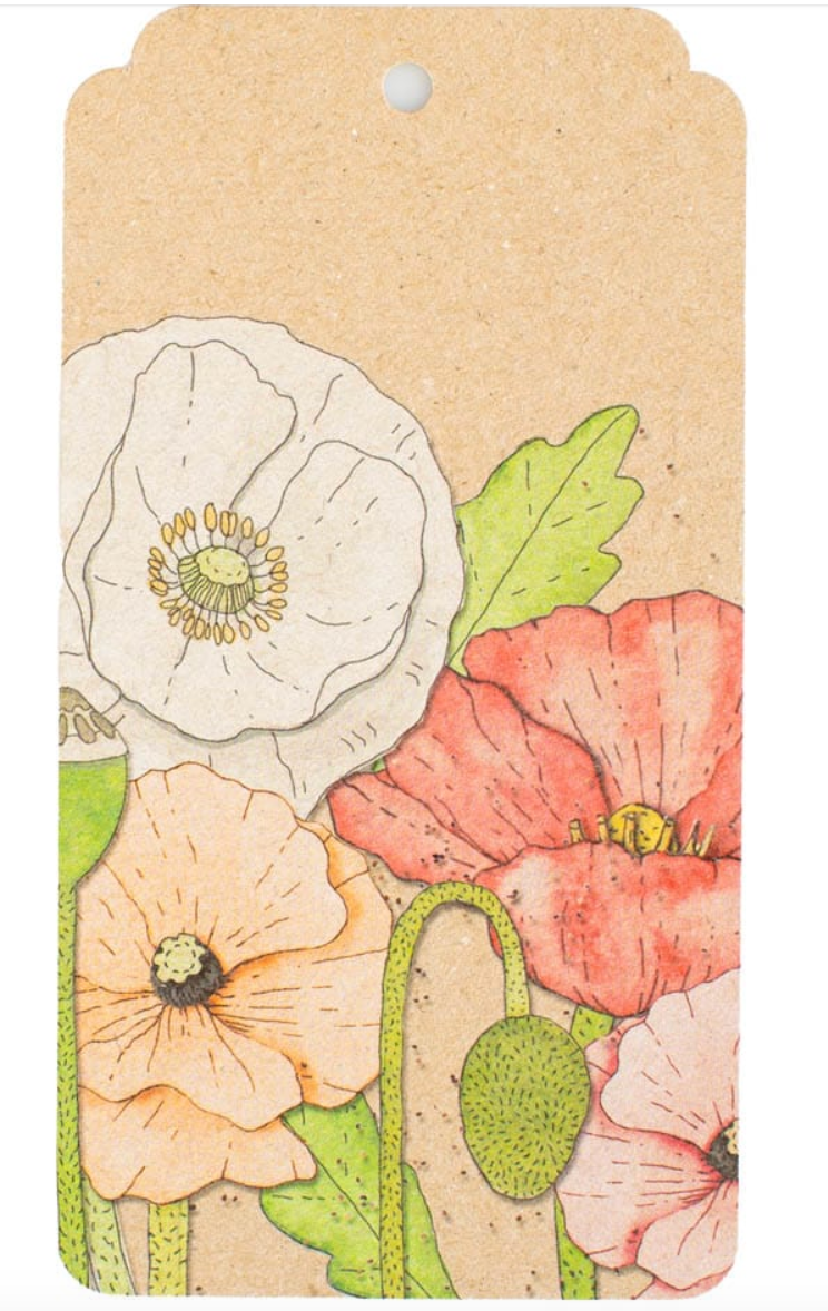 Floral design on a textured beige card