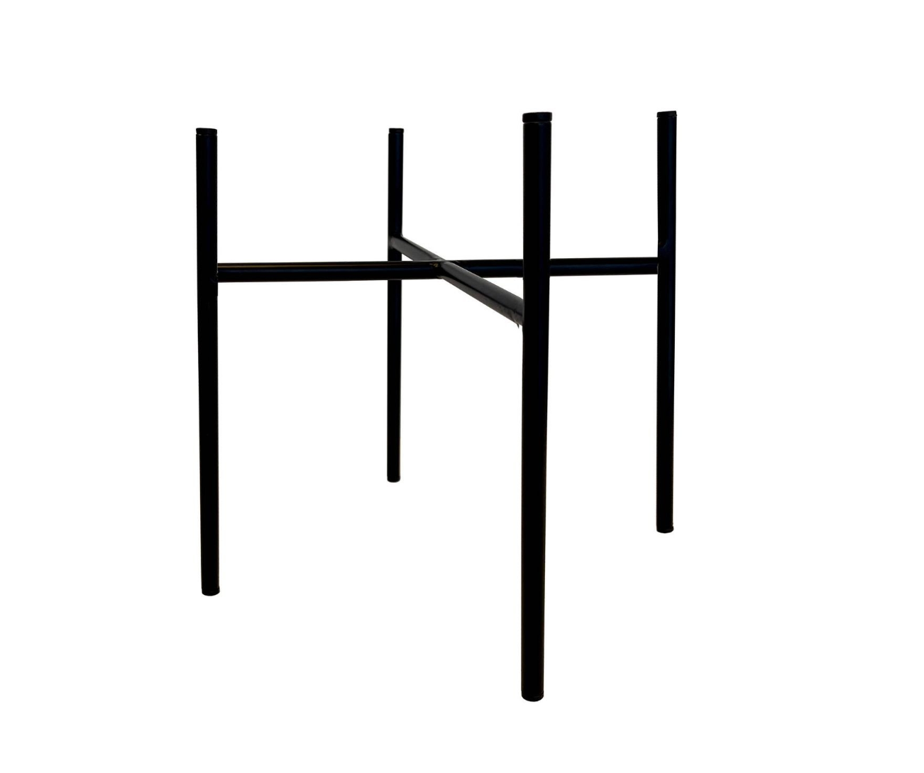 Black metal stand on a white background