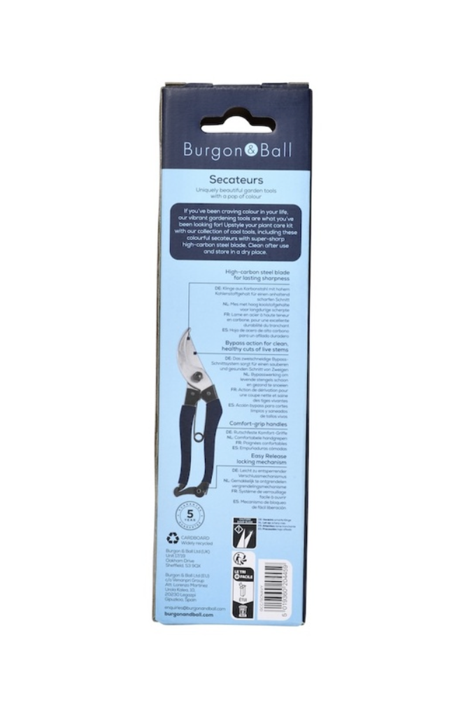 Burgon & Ball secateurs packaging on a white background
