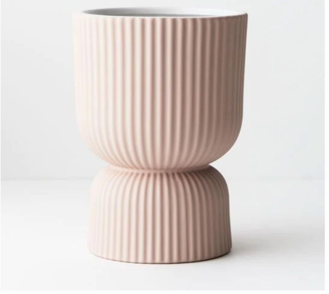 Palina Pedestal Pot - Light Pink