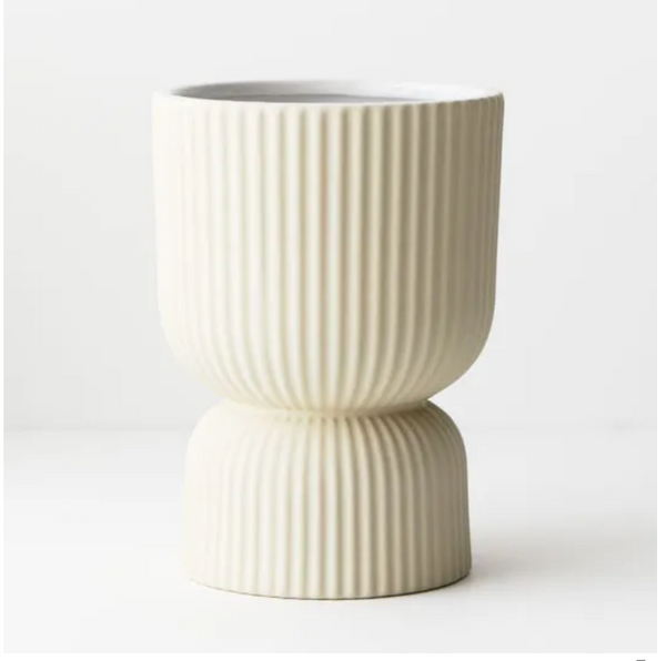 Palina Pedestal Pot - Ivory