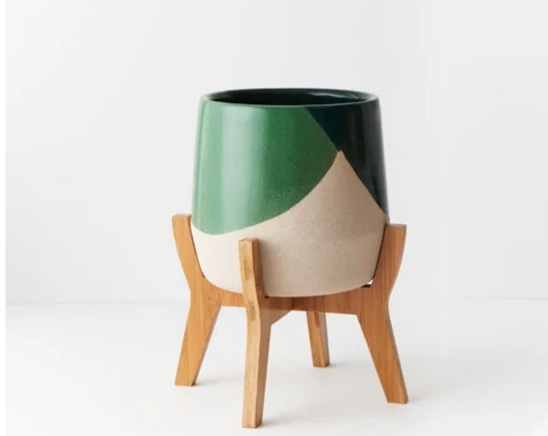 Odetto planter with stand ~ Emerald
