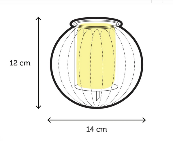 Medium Ribbed Self-Watering Glass Pot