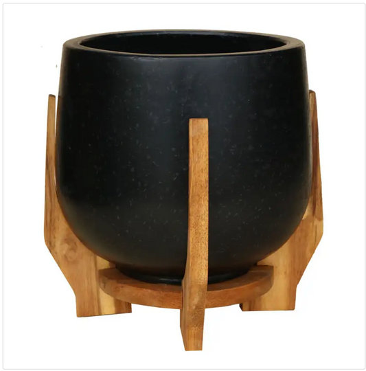 Ollie Drum Pot with Stand 26cm - Northcote Pottery