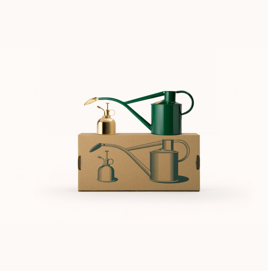 Classic Watering Set - Green & Brass