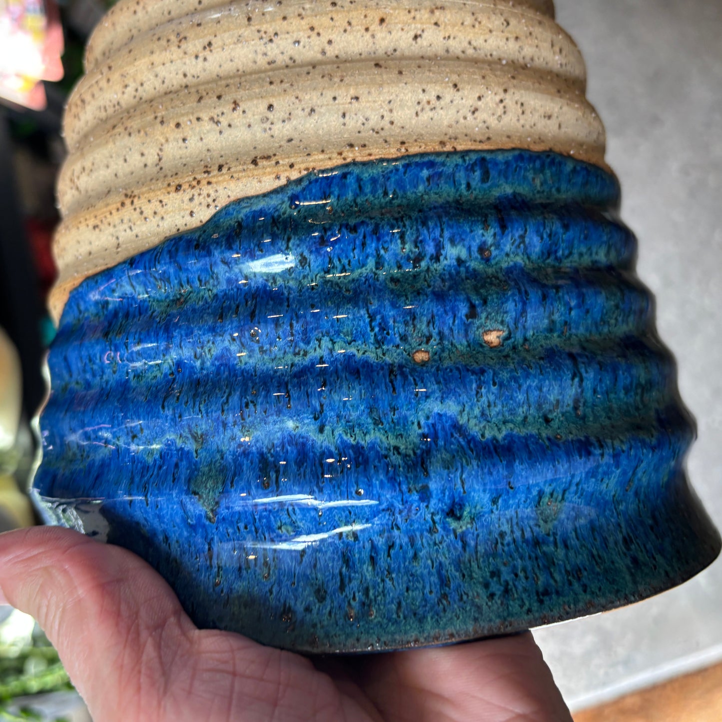 Small Ribbed V Planter by TONiC Ceramics