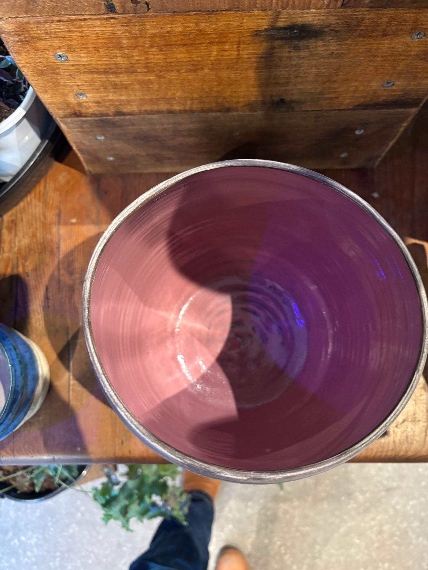 TONiC Ceramics Marbled Vessel - Plum Interior
