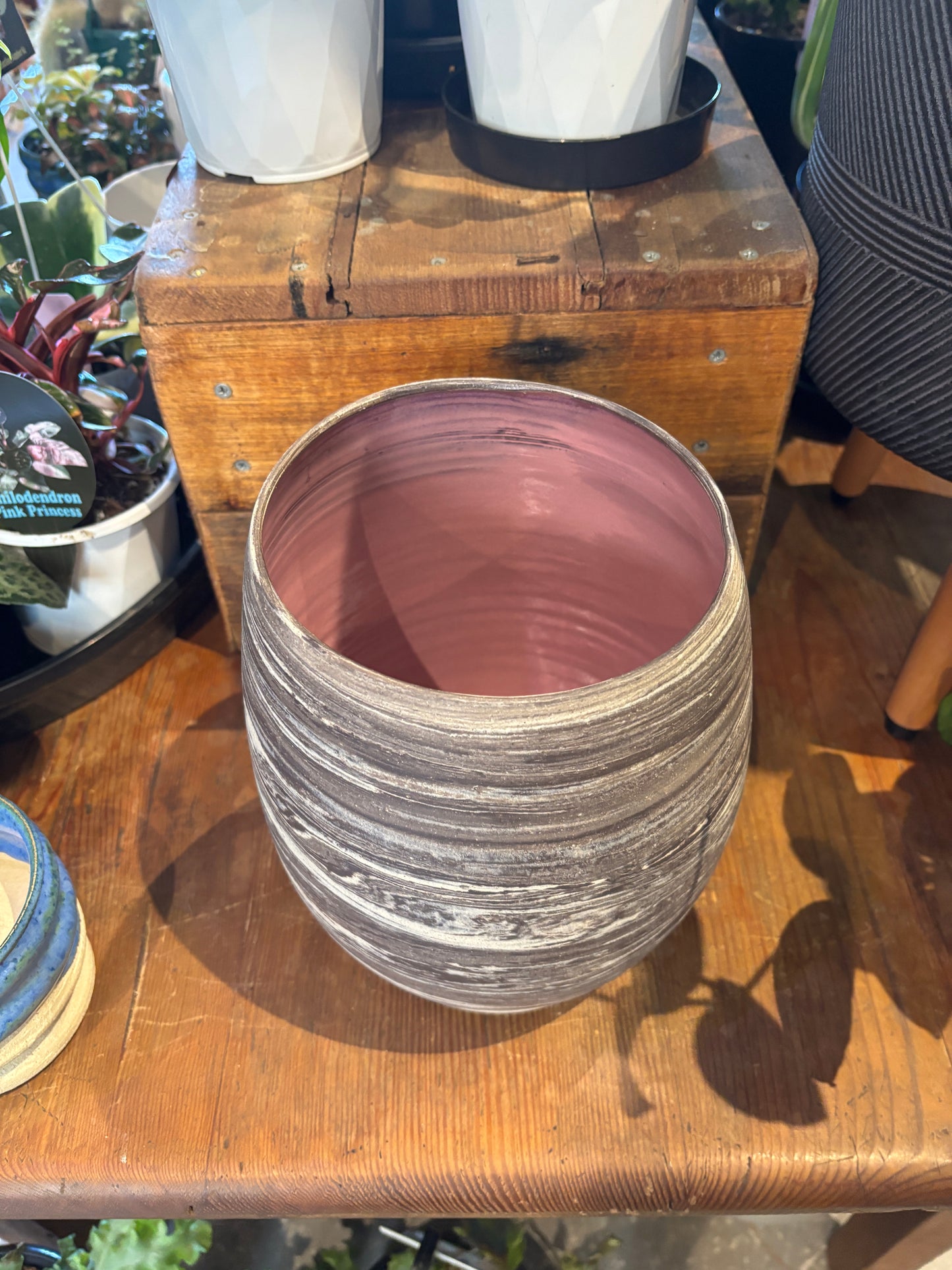 TONiC Ceramics Marbled Vessel - Plum Interior