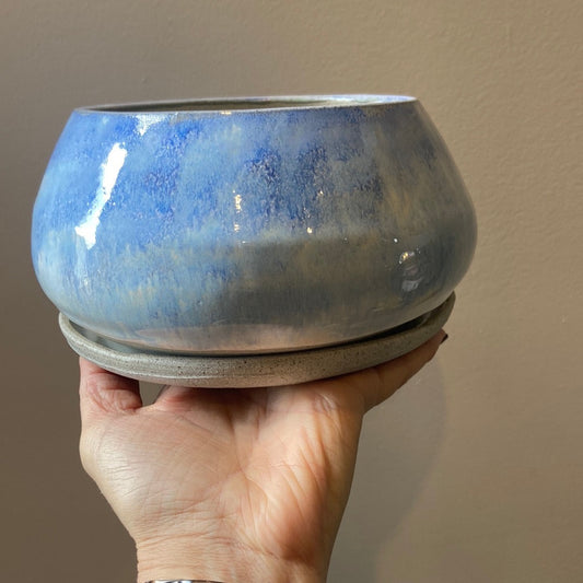 Pale blue planter