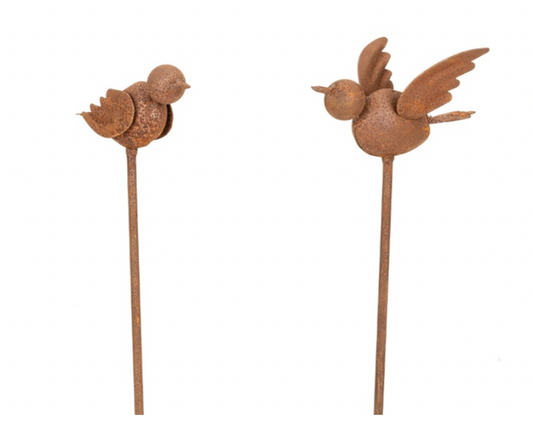 Rustic Garden Stake - Bird on stick