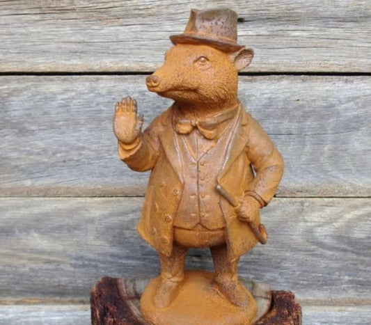 Willow Badger Cast Iron Garden statute